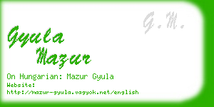 gyula mazur business card